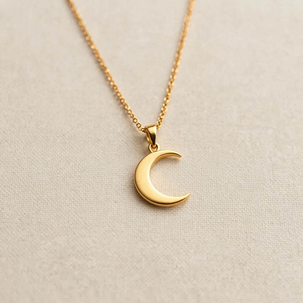 Celestial Crescent Pendant Necklace
