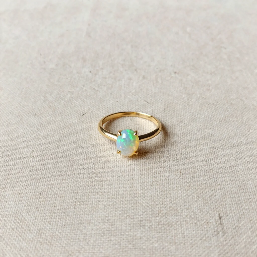 Aura Opal Solitaire Ring